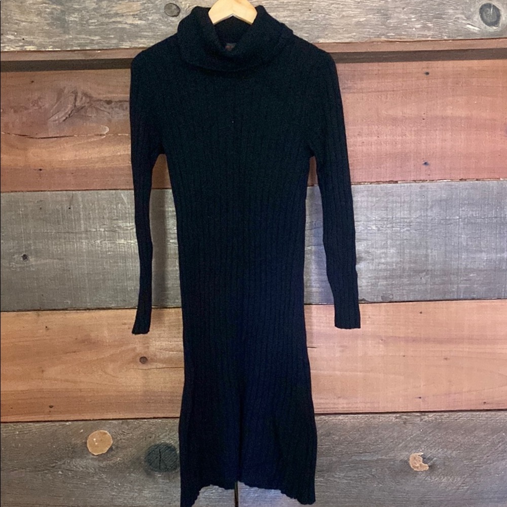 Ralph Lauren Lambswool Black Turtleneck Dress